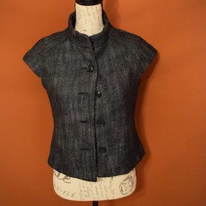 Banana Republic mandarin collar capped sleeve jacket